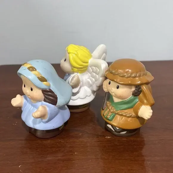 Mary Joseph Angel figures Fisher Price Little People Christmas Nativity Lot Of 3 - Picture 4 of 7